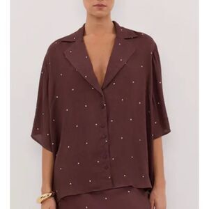 DISSH Melrose Dotted Button Down Blouse Sz 6